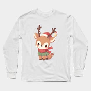 Cute Christmas Deer Long Sleeve T-Shirt